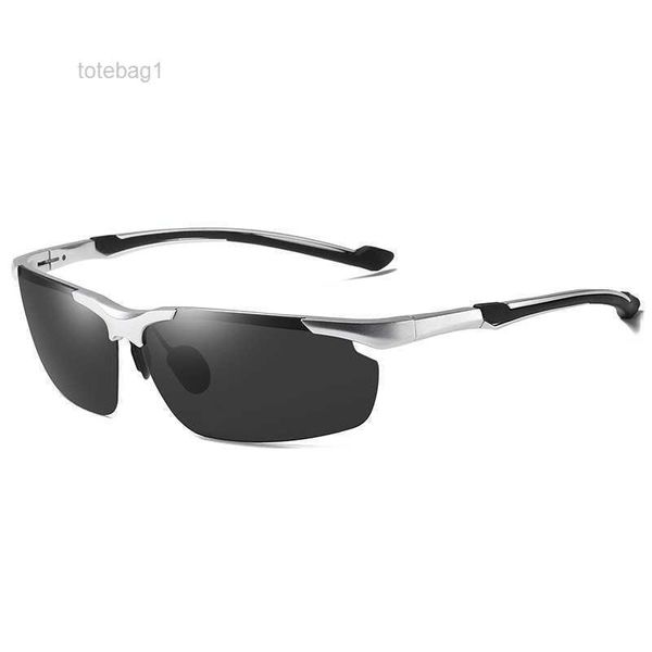 

aolong new aluminum magnesium polarized sunglasses cycling color change glasses high beam half frame driving night-vision device 2 1t6s, White;black