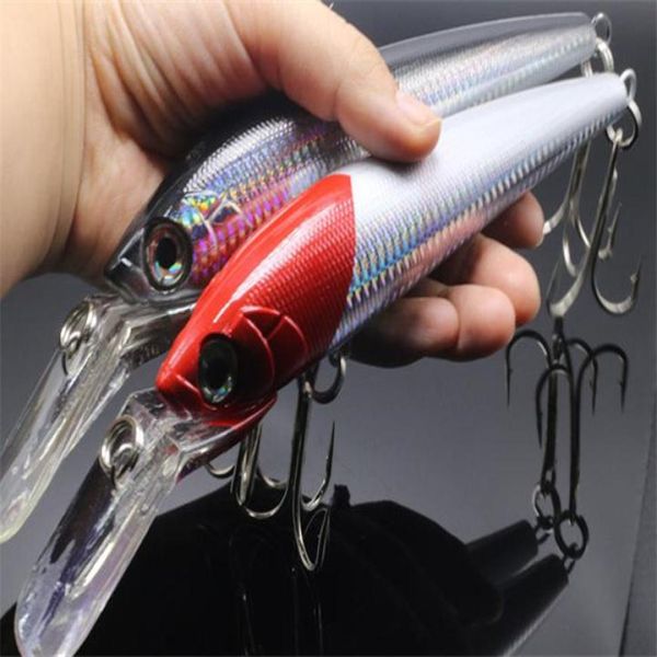 

big long tongue wobbler minnow laser saltwater fishing lure hooks 80g18cm 75g20cm deep diving dray swimbaits trolling bait7431619
