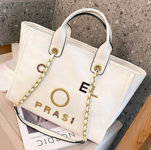 

women's fashion luxury hand bags beach bag brand ch metal badge classic totes handbags small mini pearl handbag female capacity large l