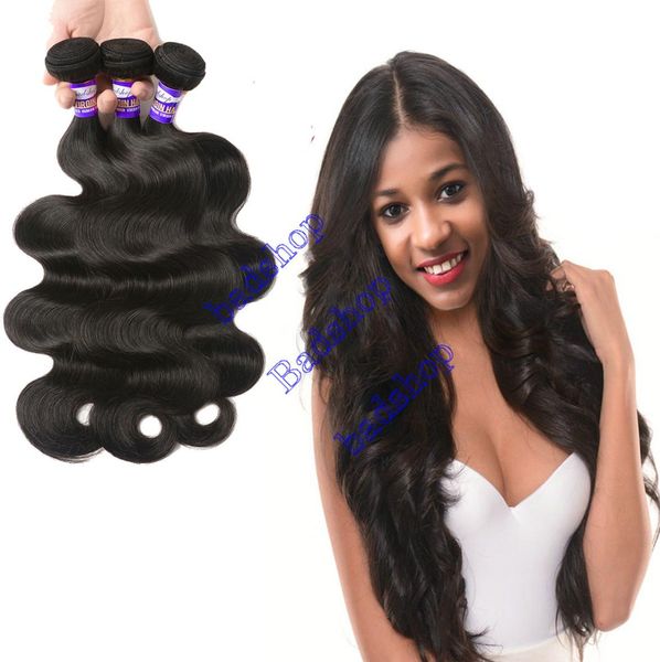 

brazilian virgin hair body wave 9a brazilian human hair extensions 3 bundle deals brazilian body wave hair bundles 1b color6463491, Black