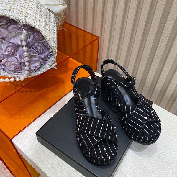 

designer sandal house slipper woman slide flip flop wedge heel casual shoes black leather comfortable designers sandals new cross slippers p
