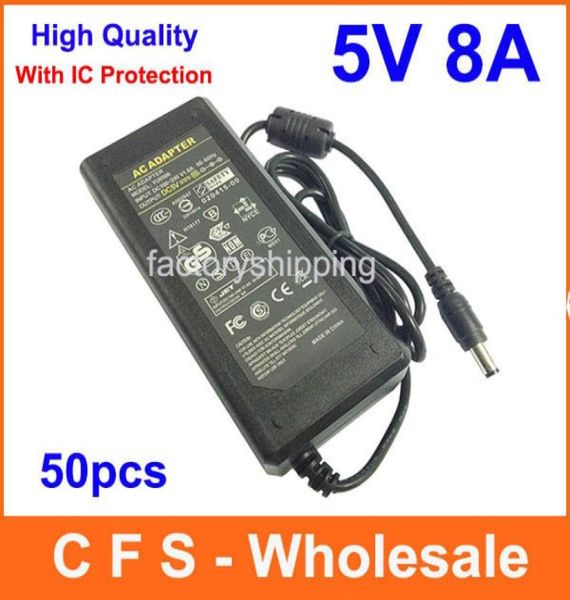 

ac dc 5v 8a power adapter supply 5v 40w adaptor 55mmx25mm 50pcs lot fedex 619068