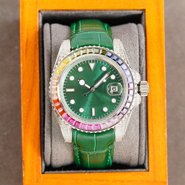 

diamond watch automatic mechanical movement casual watches 40mm wristwatch classic business fashion stainless steel 904l wristband, Silver