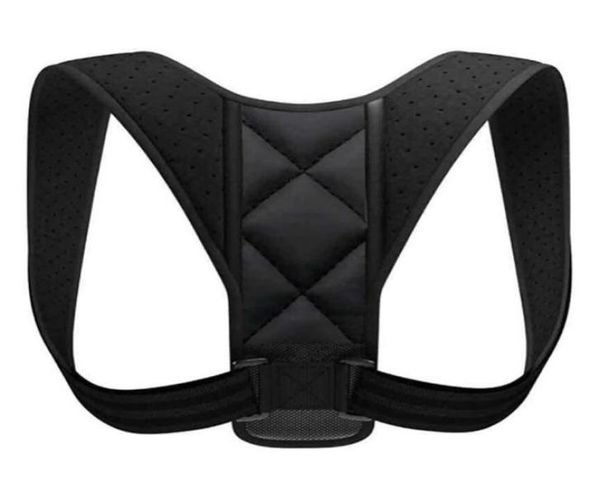 

adjustable posture corrector belt clavicle spine men woemen workplace outdoor upper back shoulder lumbar posture correction178q2131953, Black;blue