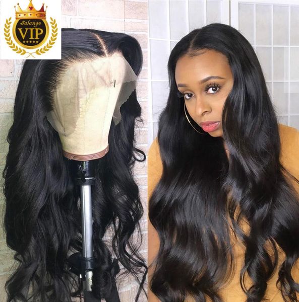 

13x6 glueless lace front human hair wigs brazilian body wave preplucked with baby hair 180 density 360 lace front wig remy hair2807865, Black;brown