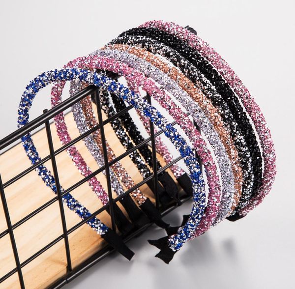

hair band women039s simple crystal rhinestone hair band multicolor thin edge allmatch headband girls039 heart hair accessor7663813, Silver
