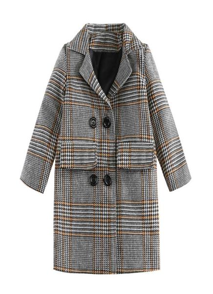 

retail girl lapel thick plaid trench coat kids winter coats girls british style designer overcoat outwear jackets jacket children 4645586, Camo
