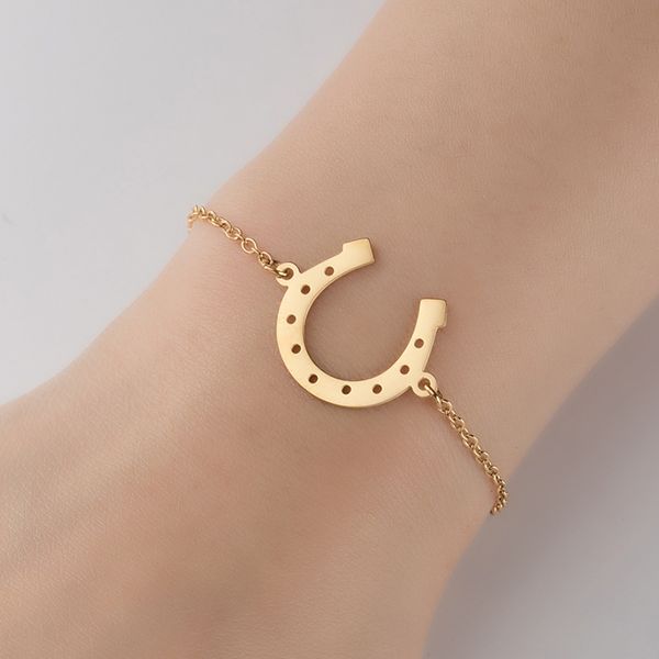 

european and american fashion u-shaped horseshoe women's bracelet ins women's design sense small and simple personality animal bra, Black