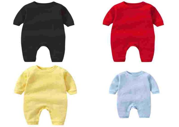 

newborn baby jumpsuits infant solid colors rompers kids long sleeve onesies kid boys clothes 365 j22001882, Blue