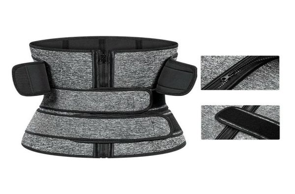 

waist support trimmer trainer belly slimming belt corset sweat for weight loss fitness workout sport7406561, Black;gray