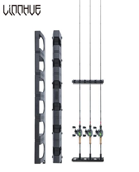 

linnhue 6rod rack fishing pole holder fishing rod bracket display stand organizer support mount fishing tackle9654356
