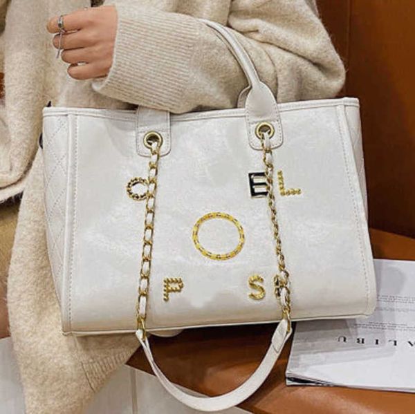 

women's luxury fashion hand bags beach bag brand ch metal badge classic totes handbags small mini pearl handbag female capacity large l