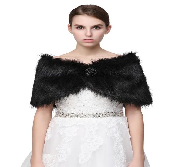 

new black pearl bridal wrap shawl coat jackets boleros shrugs regular faux fur stole capes for wedding party 17004 6261375, White