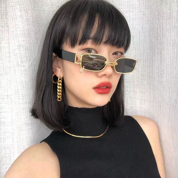 

sunglasses frames vintage black square women luxury brand small rectangle sun glasses men female gradient clear mirror de sol 230629, Silver