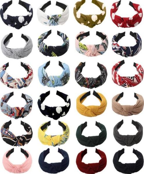 

printed scrunchies turban knotted elastic headbands hair accessories girls no slip stay head band hairband for women7020764, Silver