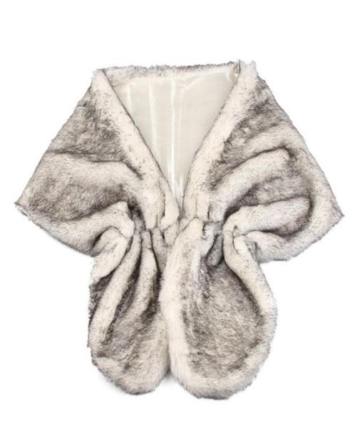 

2015 black brown faux fur bridal wrap shawl wedding wrap bridal jacket faux fox fur2927990, White