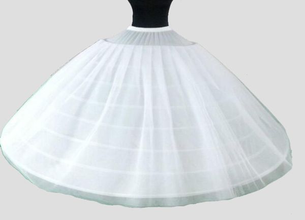 

big wide 6 hoops 2 layers tulle long wedding woman petticoats for quinceanera dress elastic waist crinoline for bridal ball gown1841182, White