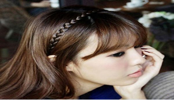 

2015 vintage 30pcslot new synthetic braid fashion hair band for woman plaited headbands braided hair accessories k56371412024, Slivery;white