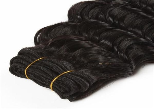 

deep wave style 8quot28quot 1pcs 95100g human hair extensions remy hair natural color can be dyed brazilian virgin hair4321881, Black