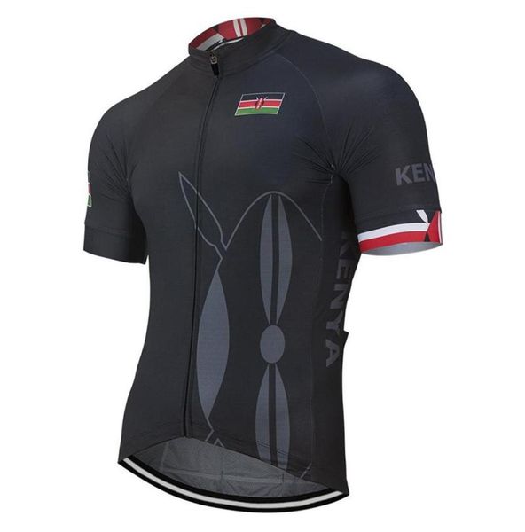 

racing jackets kenya 2021 team summer outdoor black cycling jersey bicycle wear bike road mountain race clothing breathable9029610, Black;red