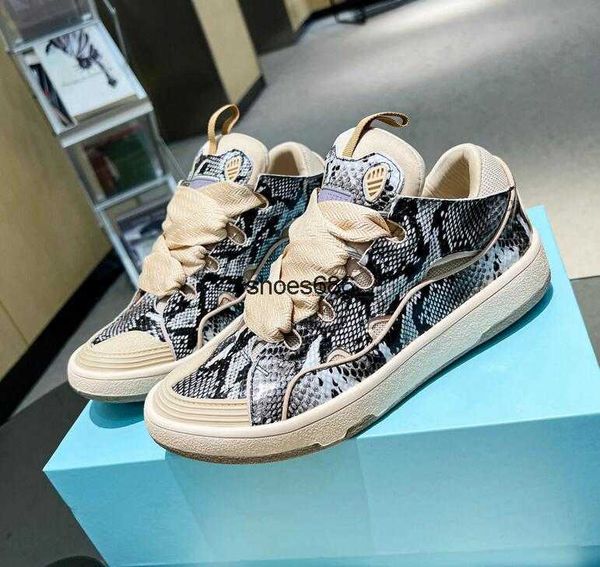 

designer lanvines fashion shoes camo bread embossed napa calfskin rubber platform running shoes forrest gump sports women's lovers joke, Black