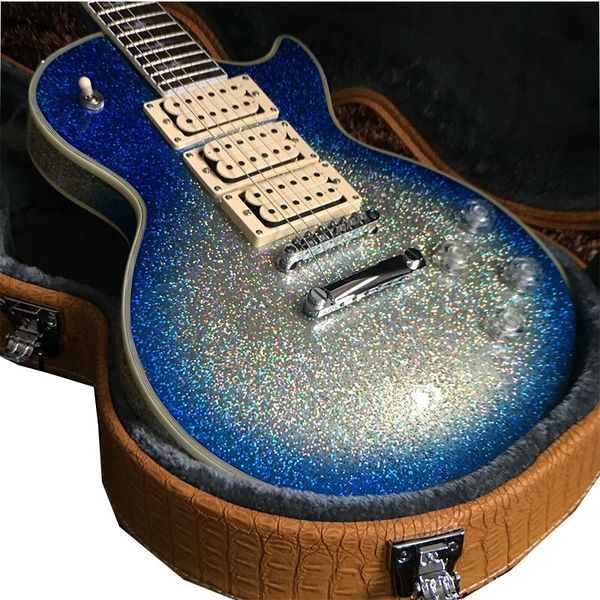 

guitar production plant custom blue large particles tandard electric guitar