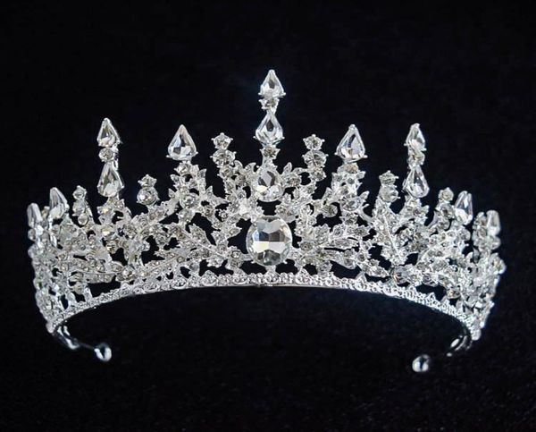 

luxurious baroque crystal beaded bling bling rhinestone adorned bridal crown middle east bride039s headpieces head tiaras acces2338726, Silver