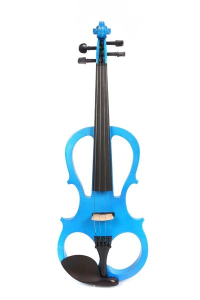 

yinfente electric silent violin 4/4 blue case nice tone solid wood #ev5