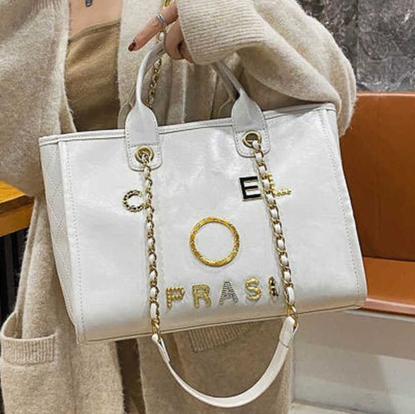 

women's luxury fashion hand bags beach bag brand ch metal badge classic totes handbags small mini pearl handbag female capacity large l