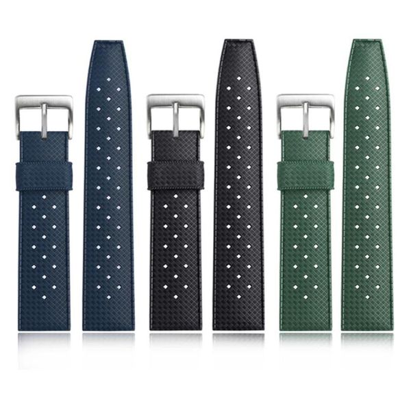 

watch bands 22mm tropical fluoro rubber strap 20 mm replacement for srp777j1 band diving waterproof bracelet men1178657, Black;brown