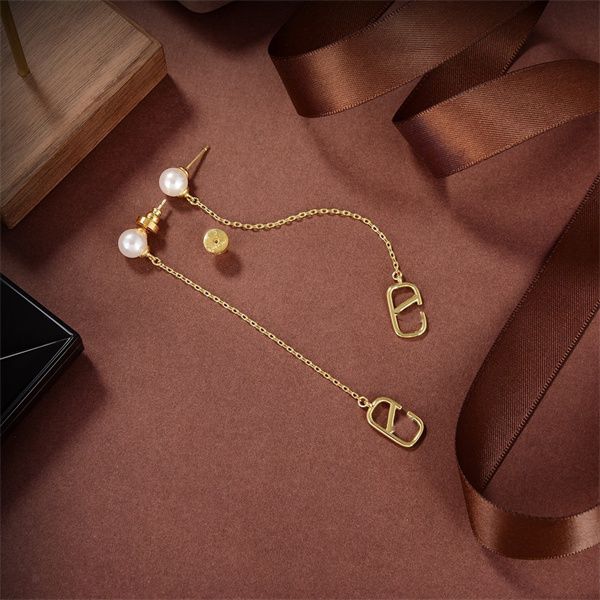 

designer stud earring v logo charm pearl earring women luxury metal earring jeweler woman gifts fashion hoop jewelry anj, Golden;silver