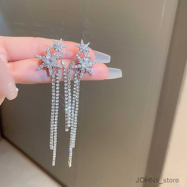 

stud new zircon mang star diamond design ear clip for women fashion earring daily birthday party jewelry gifts r230630, Golden;silver