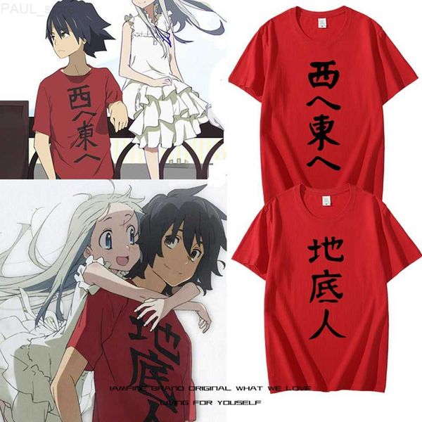 

men's t-shirts anime cos anohana fes yadomi jinta honma meiko pure cotton casual t-shirt tees l230630, White;black