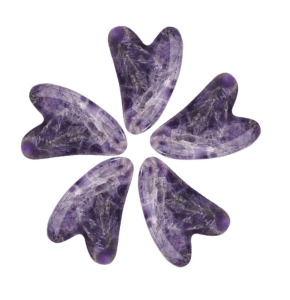 

purple amethyst jade stone gemstone scraping board for body massage natural crystal guasha board antiwrinkle and aging health car7199295