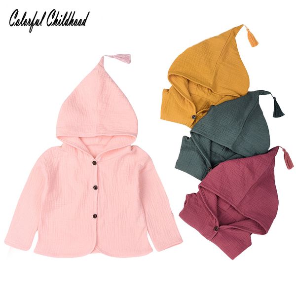 

jackets baby girls coats toddler kids clothing tassel hat design cotton wrinkle children cardigan for spring autumn 230630, Blue;gray