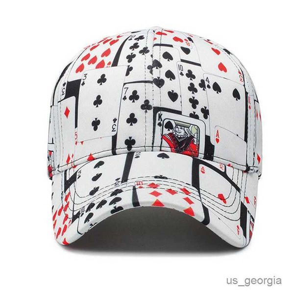 

ball caps new playing card printing adjustable summer baseball cap fashion version hip hop hat snapback r230630, Blue;gray