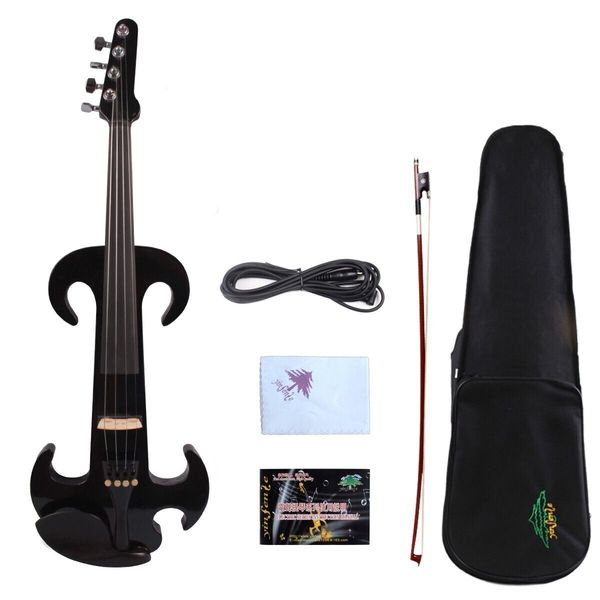 

yinfente guitar head 4/4 electric violin wooden body nice tone case #ev23
