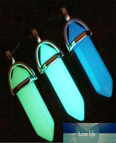 

glow in the dark luminous stone necklace moonstone natural quartz crystal pendant opal hexagonal chains factory expert desig4294547, Silver