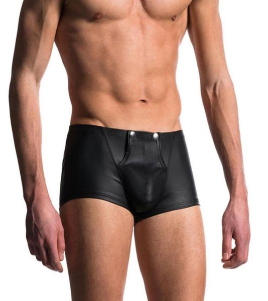 

men plus size open crotch boxers faux leather stage u convex pouch gay wear underwear jockstrap fetish erotic lingerie3177944, Red;black