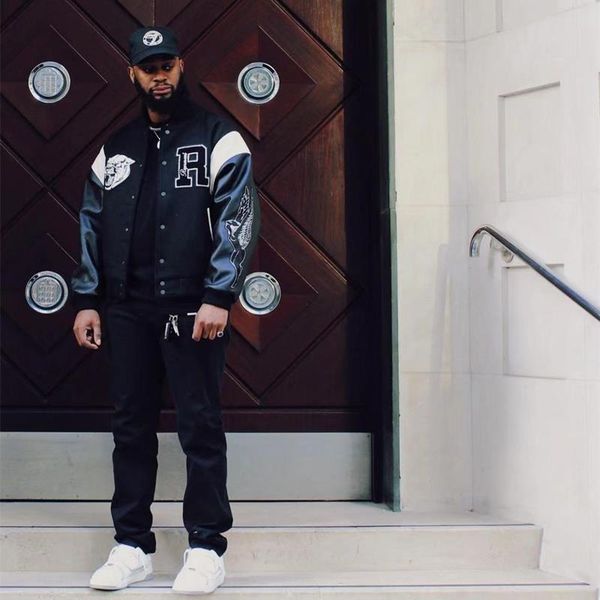 

vintage represent embroidered leather sleeve couple baseball uniform jacket men's women's outwear coat designer, Black;brown