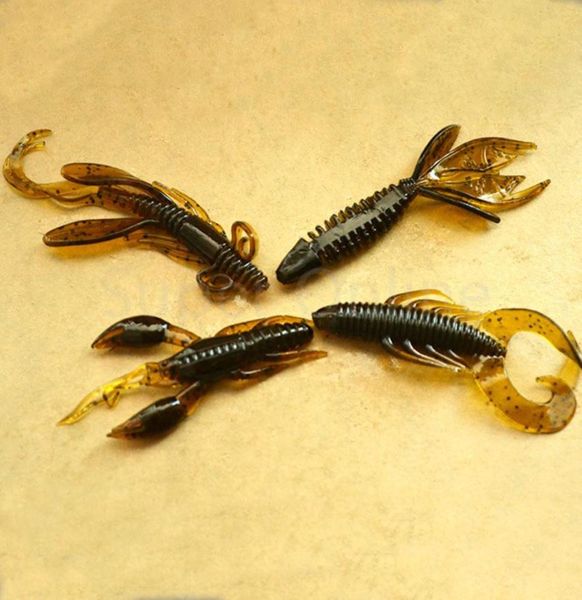 

4pcs worm fishing lure fish attractive soft bait silicone lures shrimp wobbler jig swivel bass fishing tackle8928182