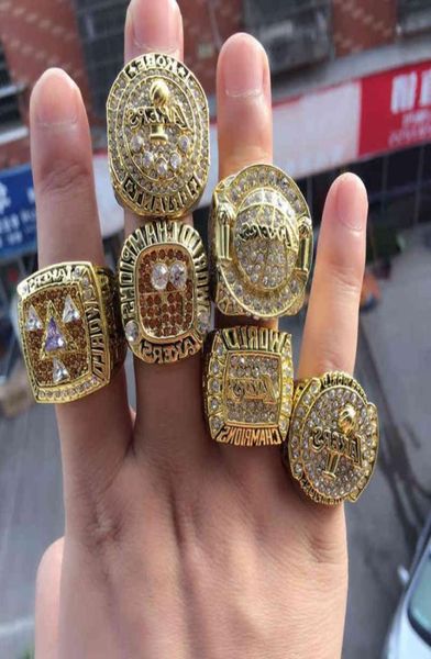 

6pcsset 2000 2001 2002 2009 2010 2016 los angeles basketball world championship ring whole ship us size 115472864, Golden;silver