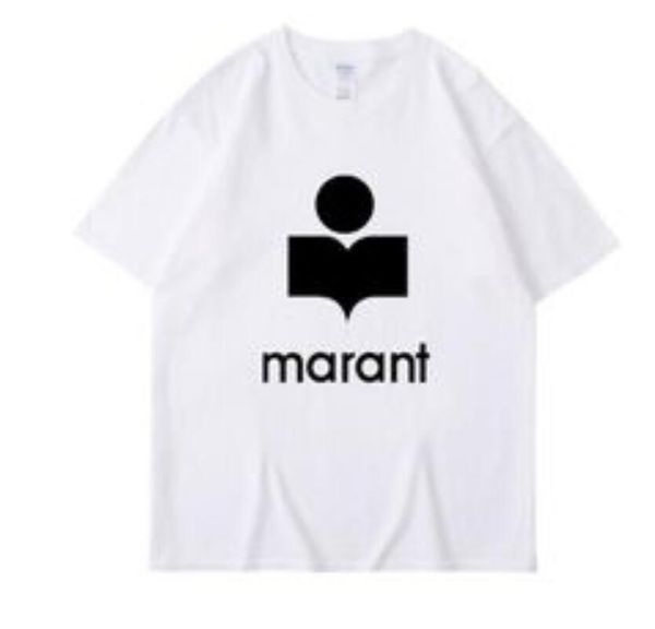 

marant t-shirt men women oversized cotton harajuku designer t shirt o-neck femme causal tshirts fashion brand loose tee, White;black