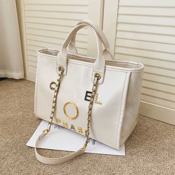 

fashion women's luxury hand bags beach bag brand ch metal badge classic totes handbags small mini pearl handbag female capacity large l