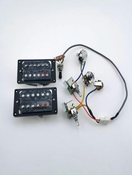 

black guitar humbucker pickups electric guitar pickups with pro wiring harness4990360