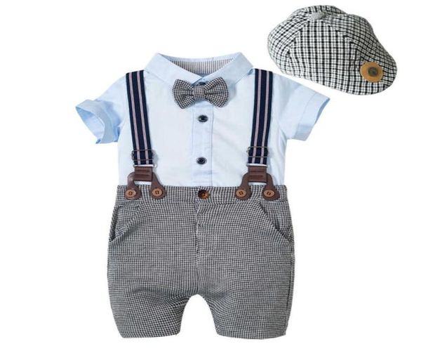 

baby clothes newborn boys romper suit plaid cup sky blue romper shorts belt cotton new born summer boy clothing kb8067 g10237325802, White