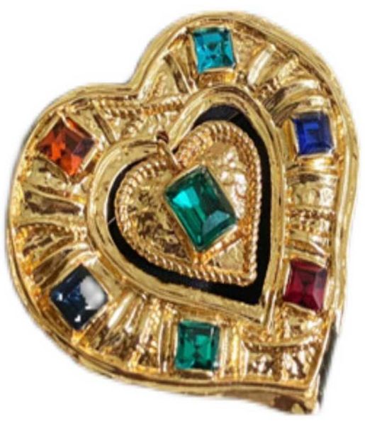 

package mail 102 vintage european and american baroque goldplated color preserving glass diamond love medieval brooch4768993, White