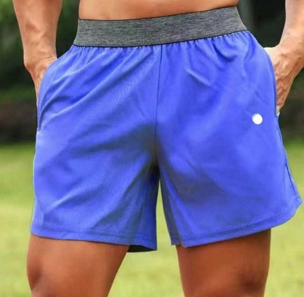 

men yoga sports shorts outdoor fitness quick drys lululemens solid color casual running lulu quarter pant lulu new style, Gray