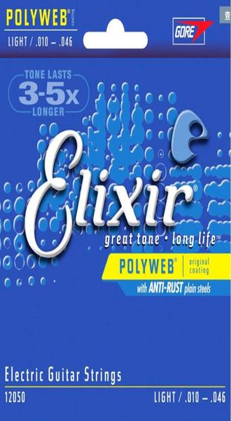 

whole 5sets elixir 12050 electric guitar strings 010046 inches polyweb coating light musical instruments guitar accessories9225256