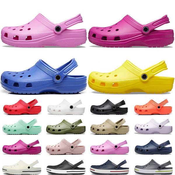 

designer clog buckle slides sandals slippers mens womens triple white black khaki blue yellow grey rose pink outdoor waterproof shoes